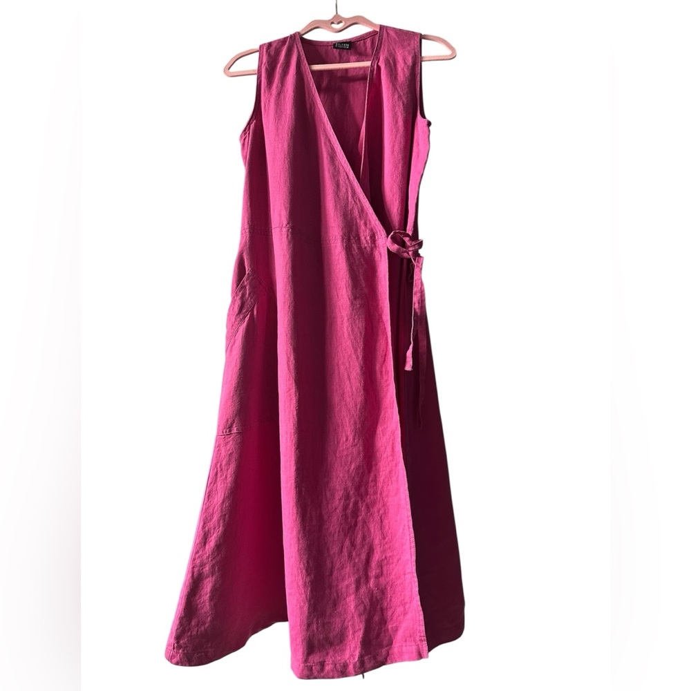Eileen Fisher  Pink Sleeveless Dress 100% linen